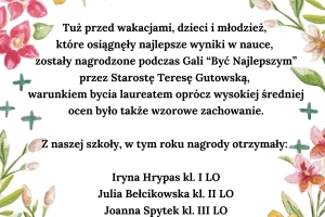 Gala przyznania Nagród Starosty Puławskiego „Być Najlepszym”